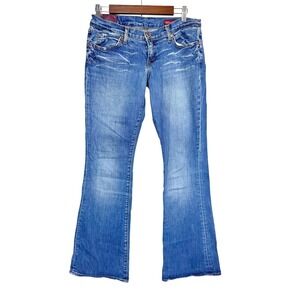 Blue 2 Jeans Women's Bootcut Distressed Medium Wash Blue Western Boho Size 30